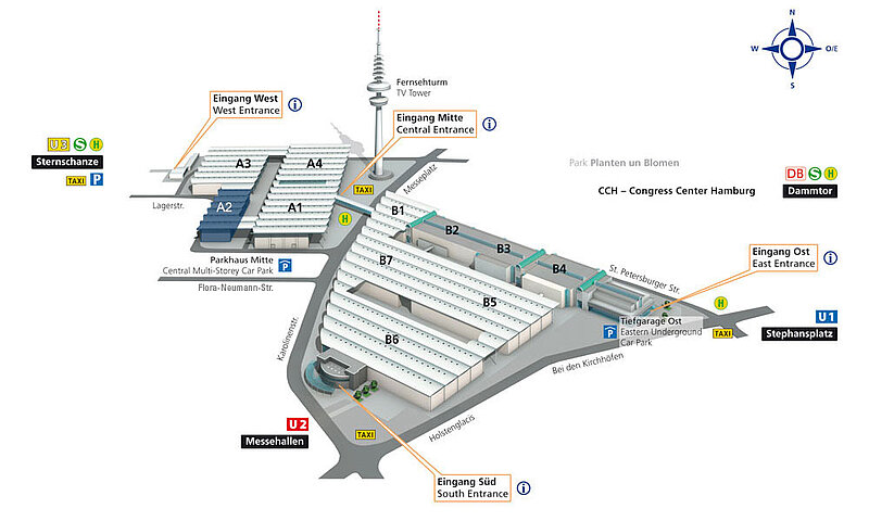 Hamburg Messe - Lage Halle A2