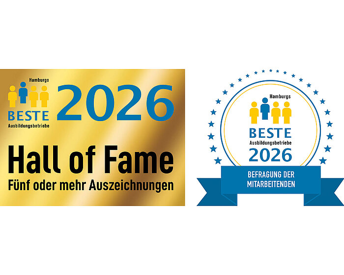 Siegel Hall of Fame und Hamburgs Beste Ausbildungsbetriebe 2026