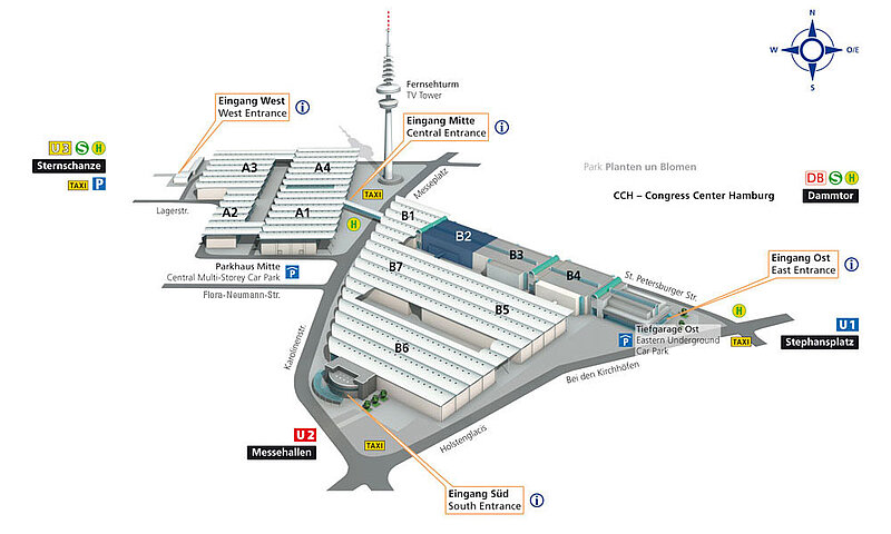 Hamburg Messe - Lage Halle B2