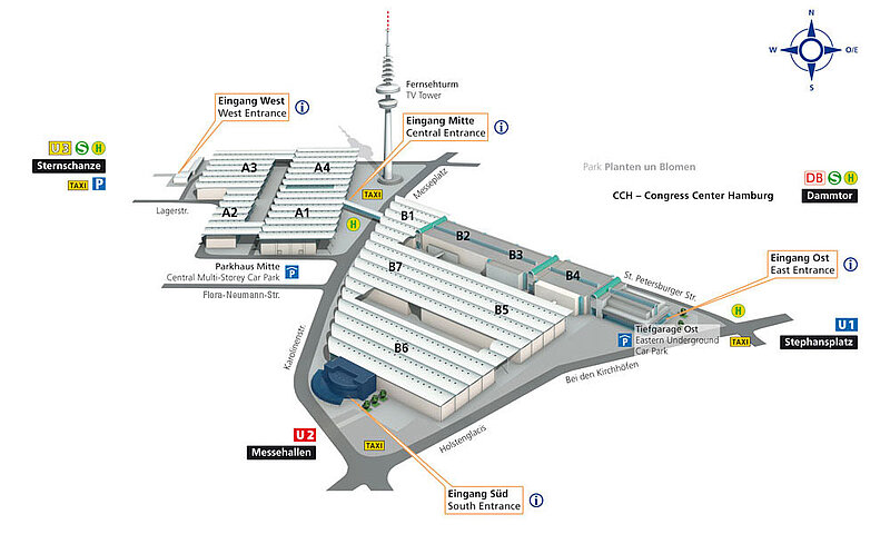 Hamburg Messe - Lage Foyer Süd