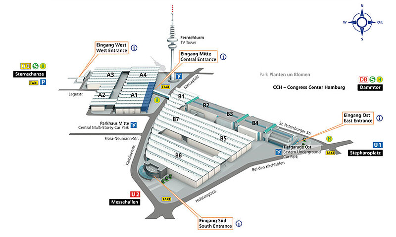 Hamburg Messe - Lage Foyer Eingang Mitte