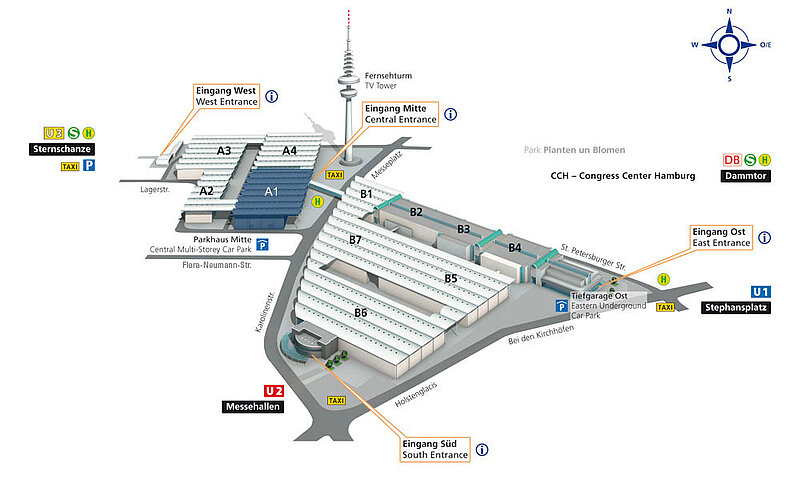 Hamburg Messe - Lage Halle A1