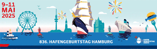Animiertes Banner HAFENGEBURTSTAG HAMBURG 2025 (320x100px)
