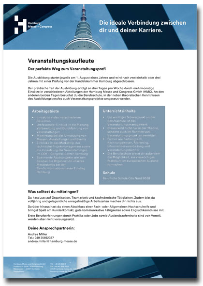 Infoblatt Ausbildung Veranstaltungskaufleute